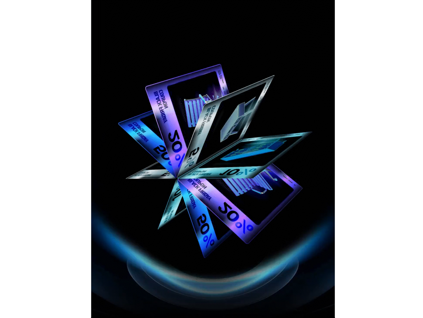 ▲ Teaser design : 랜덤 쿠폰 카드 에셋을 의도적으로 재미와 긴장감을 부여하는 방식으로 스핀 모션 설계